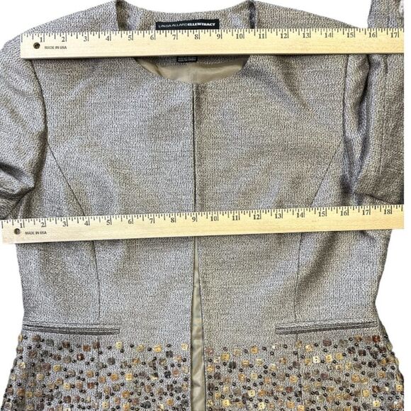 Linda Allard Ellen Tracy Silk Blend Beaded Blazer Jacket Size 6 Petite - Picture 11 of 13